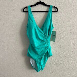 Jantzen 10 Teal One-Piece Swimsuit